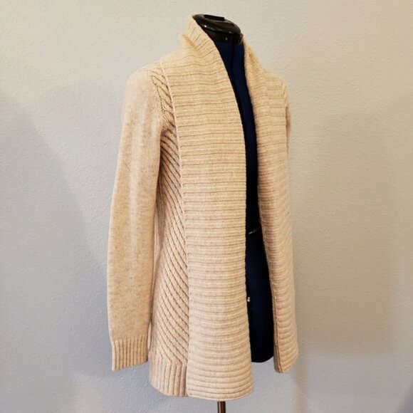 Vince. Yak & wool cardigan Small Heather Oatmeal - Picture 3 of 9